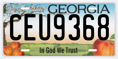 GA license plate CEU9368