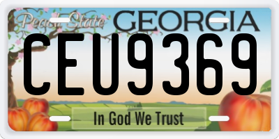 GA license plate CEU9369