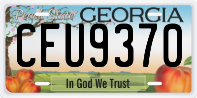 GA license plate CEU9370