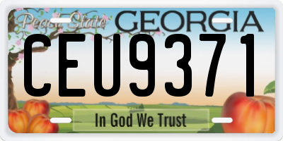 GA license plate CEU9371