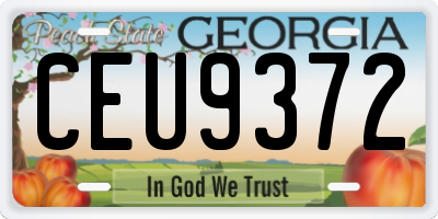 GA license plate CEU9372