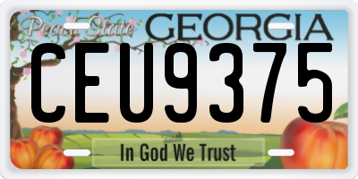 GA license plate CEU9375