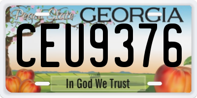 GA license plate CEU9376