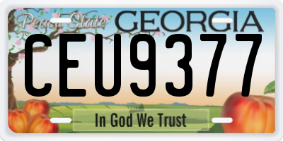 GA license plate CEU9377