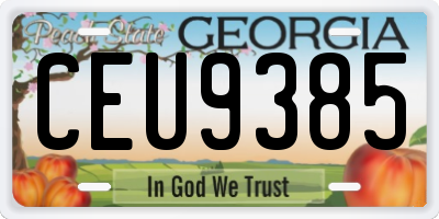 GA license plate CEU9385