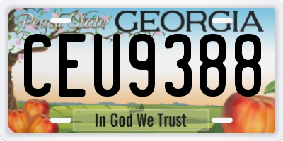 GA license plate CEU9388