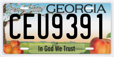 GA license plate CEU9391