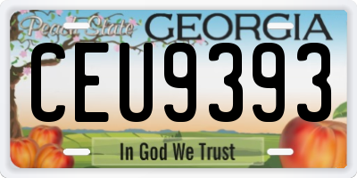GA license plate CEU9393