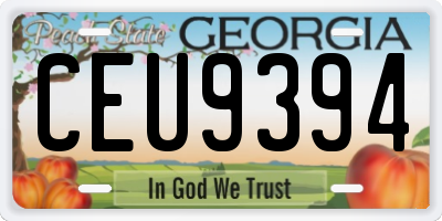GA license plate CEU9394
