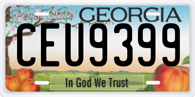 GA license plate CEU9399