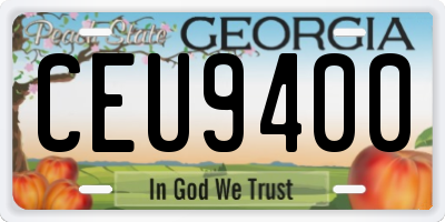 GA license plate CEU9400