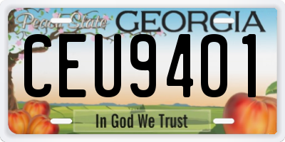 GA license plate CEU9401