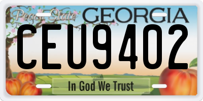 GA license plate CEU9402