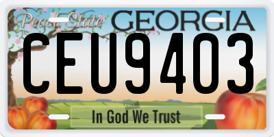GA license plate CEU9403