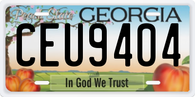 GA license plate CEU9404