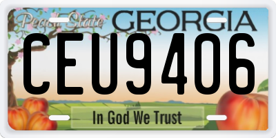 GA license plate CEU9406