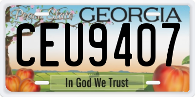 GA license plate CEU9407