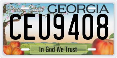 GA license plate CEU9408