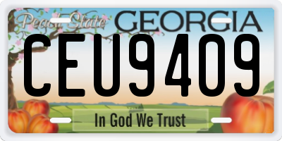 GA license plate CEU9409