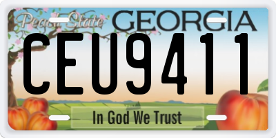 GA license plate CEU9411