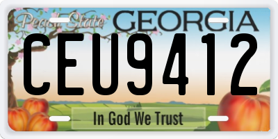GA license plate CEU9412