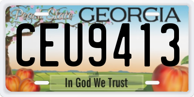 GA license plate CEU9413
