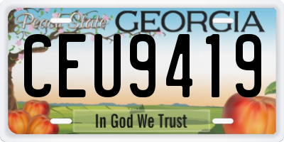 GA license plate CEU9419