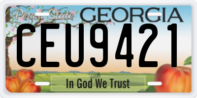 GA license plate CEU9421