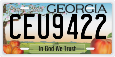 GA license plate CEU9422