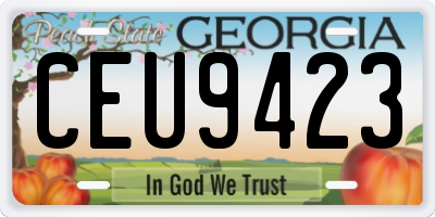 GA license plate CEU9423