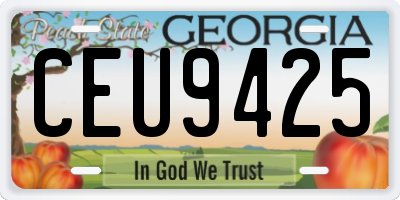 GA license plate CEU9425