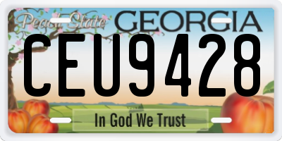 GA license plate CEU9428