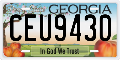 GA license plate CEU9430