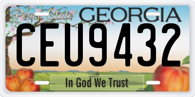 GA license plate CEU9432