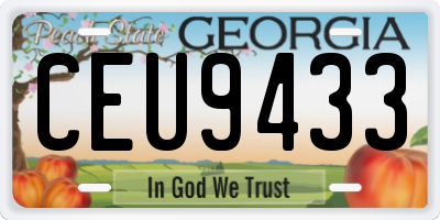 GA license plate CEU9433