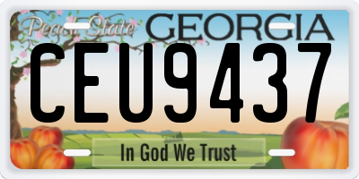 GA license plate CEU9437