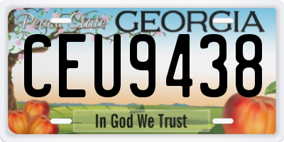 GA license plate CEU9438