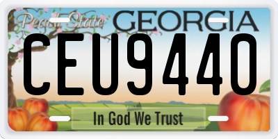 GA license plate CEU9440