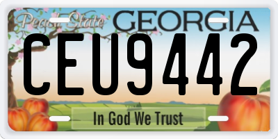 GA license plate CEU9442