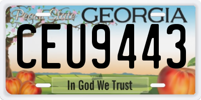 GA license plate CEU9443