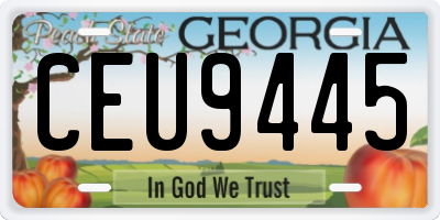 GA license plate CEU9445