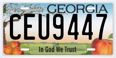 GA license plate CEU9447