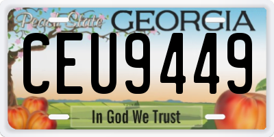 GA license plate CEU9449