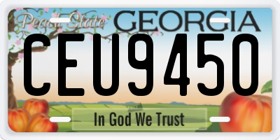 GA license plate CEU9450