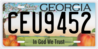 GA license plate CEU9452