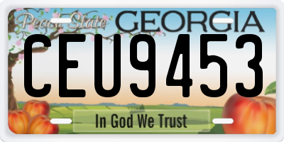 GA license plate CEU9453