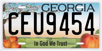 GA license plate CEU9454