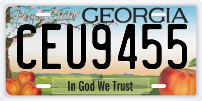 GA license plate CEU9455