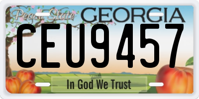 GA license plate CEU9457
