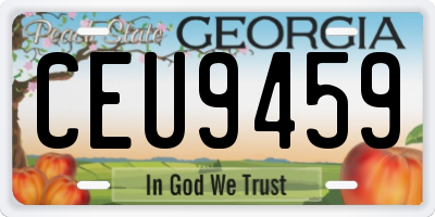 GA license plate CEU9459